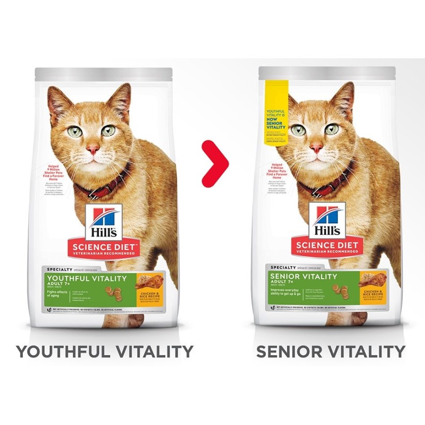 Hills 貓糧 高齡貓 7+ 年輕活力 (雞肉及米) Adult 7+ Senior Vitality (Chicken & Rice) 13lb (10779) (圖片3)