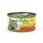 Feline Gourmet 貓罐頭去毛球配方 吞拿魚及蝦 80g (FG80-6) 貓罐頭 貓濕糧 Feline Gourmet 寵物用品速遞