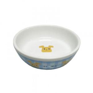 狗狗日常用品-日本直送-狗狗陶瓷糧食碗-INM-023-藍格仔-狗狗-寵物用品速遞
