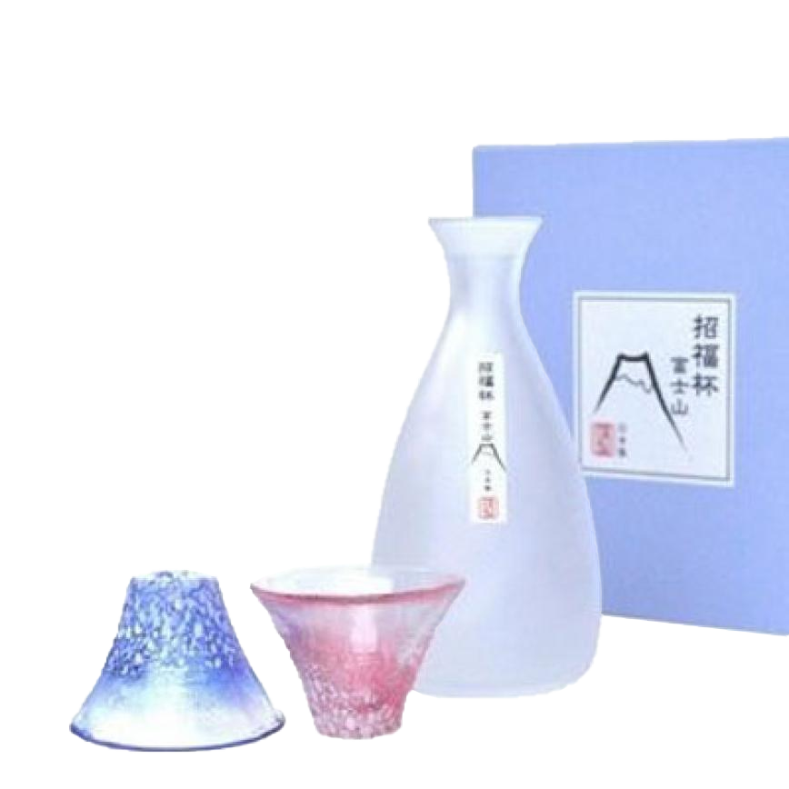日本清酒杯 富士山招福杯 酒杯酒瓶套裝 箱入 (G639-M76) (圖片3)