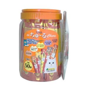 INABA-CIAO-日本CIAO肉泥餐包-綜合營養雞肉肉醬-14g-50本罐裝-橙-限定品-CIAO-INABA-寵物用品速遞