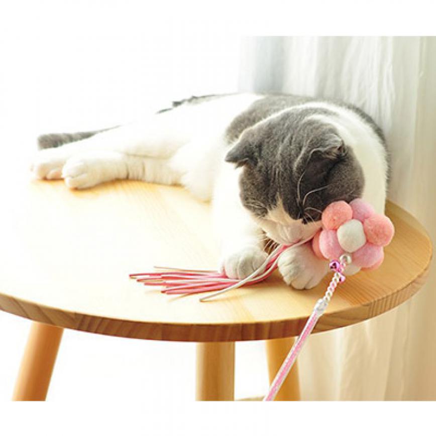 HelloDOG 玩具嚴選 仙女流蘇鈴鐺逗貓棒 (顏色隨機) (圖片3)