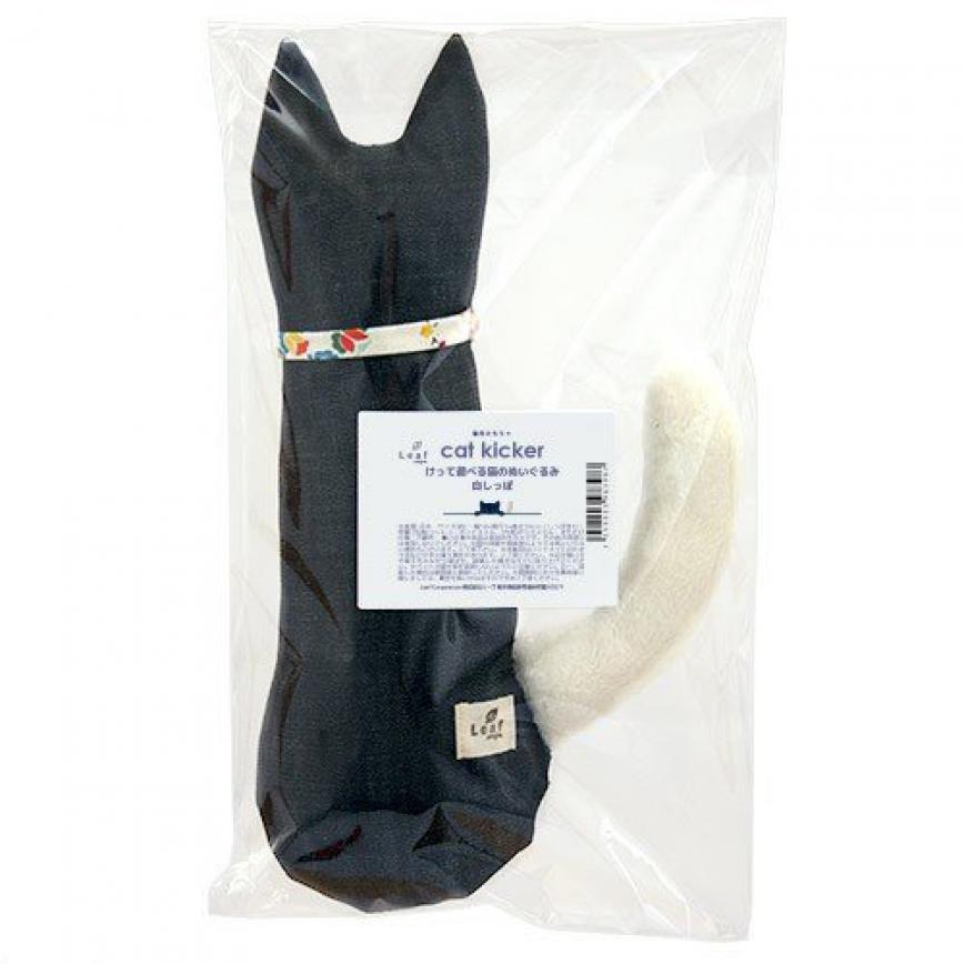 日本Leaf Corp 可愛耐用牛仔布 白尾貓毛絨玩具 (停售) (圖片3)