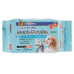 DoggyMan 日本貓狗用品 水潤觸感濕紙巾 70枚 (淺藍) 貓犬用 貓犬用日常用品 寵物用品速遞