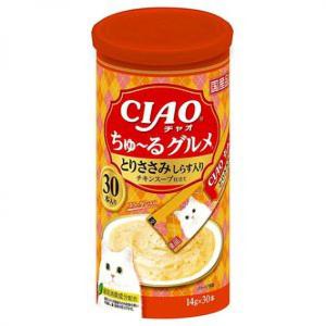 INABA-CIAO-日本CIAO肉泥餐包-雞肉及沙甸魚肉醬-14g-30本罐裝-橙紅-CIAO-INABA-寵物用品速遞