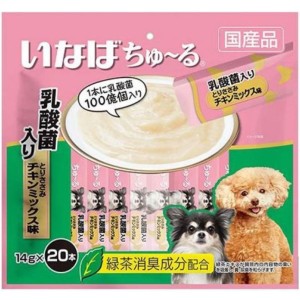 INABA-CIAO-日本INABA狗狗肉泥餐包-乳酸菌及雞肉肉醬-14g-20本袋裝-粉紅綠-CIAO-INABA-寵物用品速遞