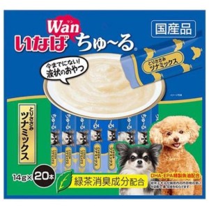 INABA-CIAO-日本INABA狗狗肉泥餐包-雞肉及金槍魚肉醬-14g-20本袋裝-藍綠-CIAO-INABA-寵物用品速遞