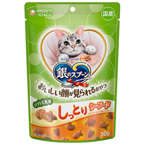 unicharm消臭大師-日本unicharm-三星銀匙柔軟食感貓零食-海鮮雞肉味-50g-綠令-Unicharm-三星銀匙-寵物用品速遞
