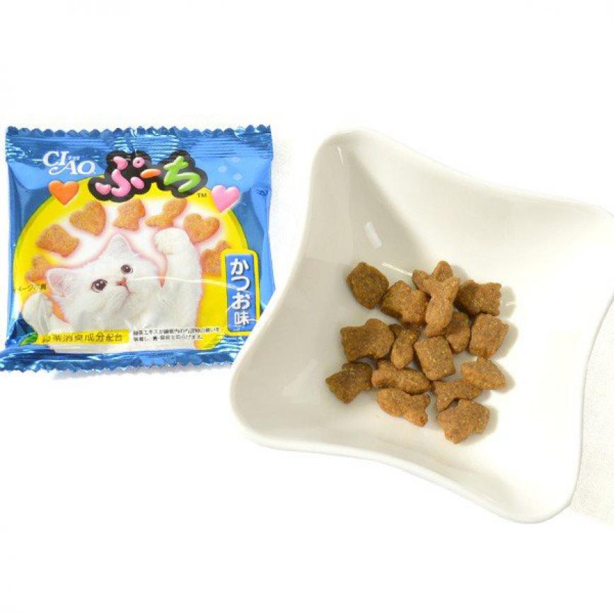 CIAO 貓零食 日本磨牙潔齒貓脆餅 鰹魚味 5g 8包入 (藍) (圖片3)