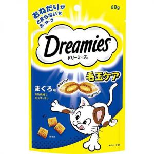 貓小食-日本Dreamies-護齒夾心酥-毛玉配慮金槍魚片味-60g-深藍-Dreamies-寵物用品速遞