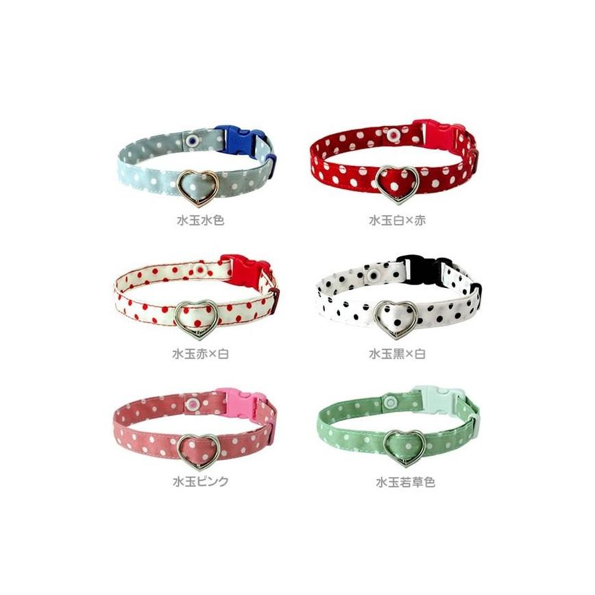 貓頸帶 日本和風波點 心心扣 貓貓頸帶 L碼 (顏色隨機)