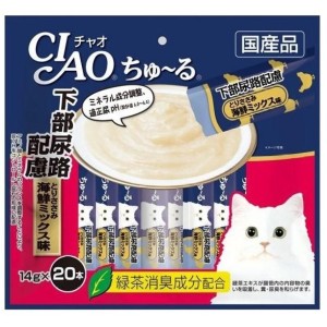 INABA-CIAO-日本CIAO肉泥餐包-下部尿路配慮-雞肉海鮮混合肉醬-14g-20本袋裝-深藍-SC-198-CIAO-INABA-寵物用品速遞