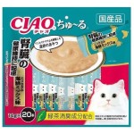 CIAO 貓零食 日本肉泥餐包 腎臓健康維持 雞肉及什錦海鮮肉醬 14g 20本袋裝 (碧綠) (SC-264) 貓小食 CIAO INABA 貓零食 寵物用品速遞