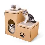瓦楞紙嚴選雙層貓屋 貓抓板 貓玩具 貓抓板 貓爬架 寵物用品速遞