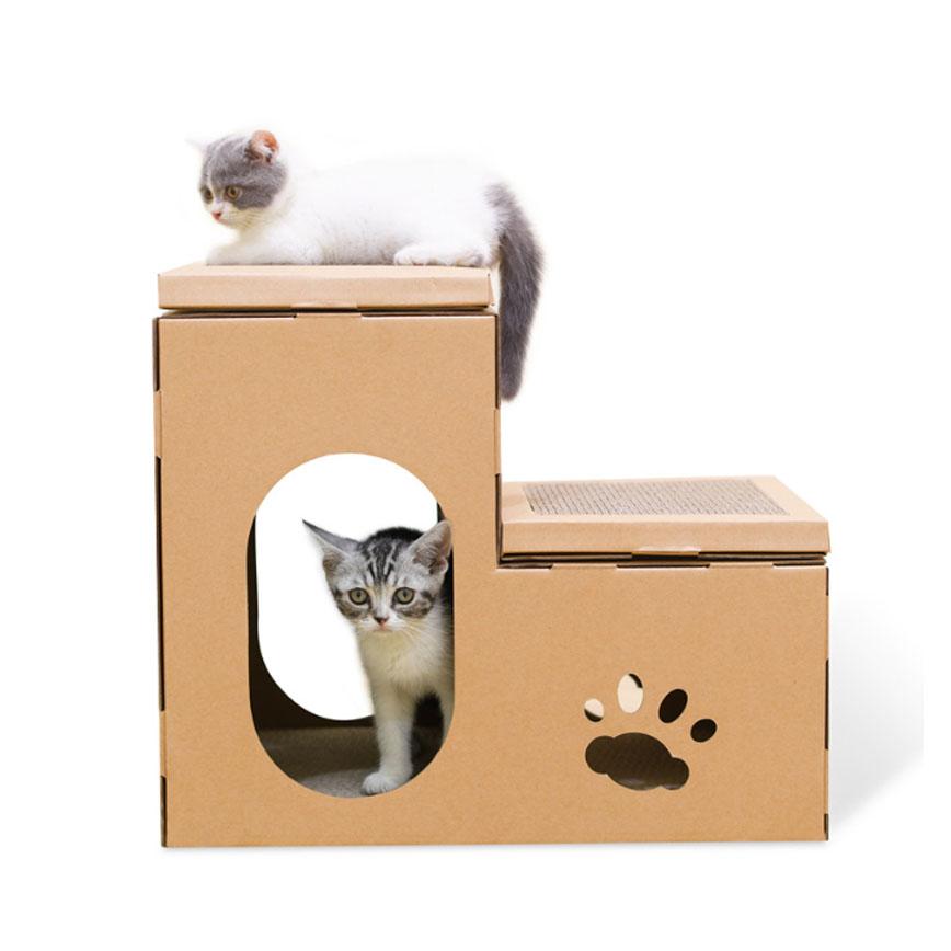 瓦楞紙嚴選雙層貓屋 貓抓板 (圖片3)