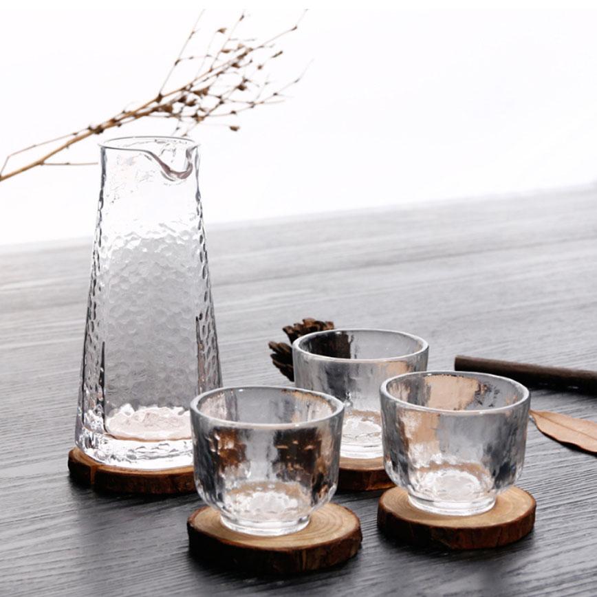 日式清酒杯 玻璃酒杯酒瓶套裝 一瓶三杯 (圖片3)