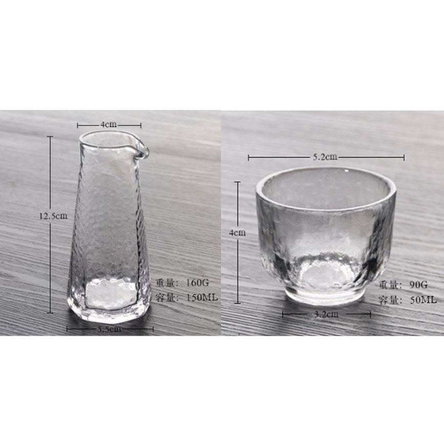 日式清酒杯 玻璃酒杯酒瓶套裝 一瓶三杯 (圖片4)