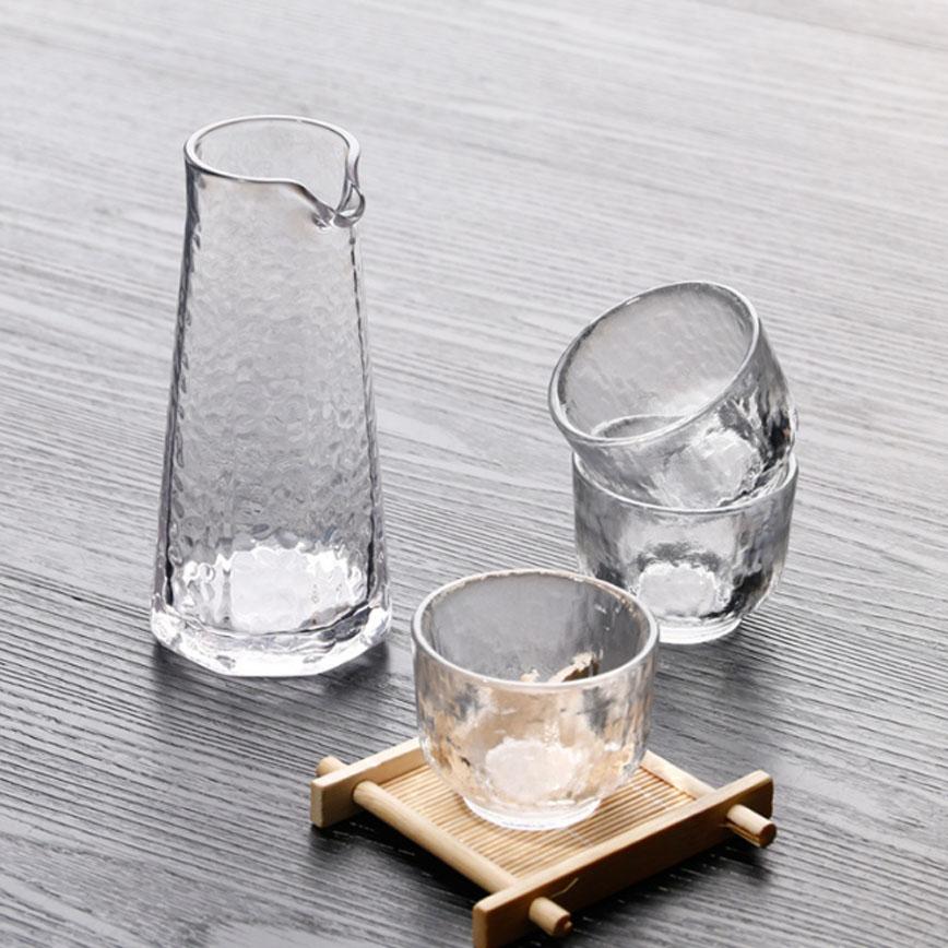 日式清酒杯 玻璃酒杯酒瓶套裝 一瓶三杯 (圖片5)