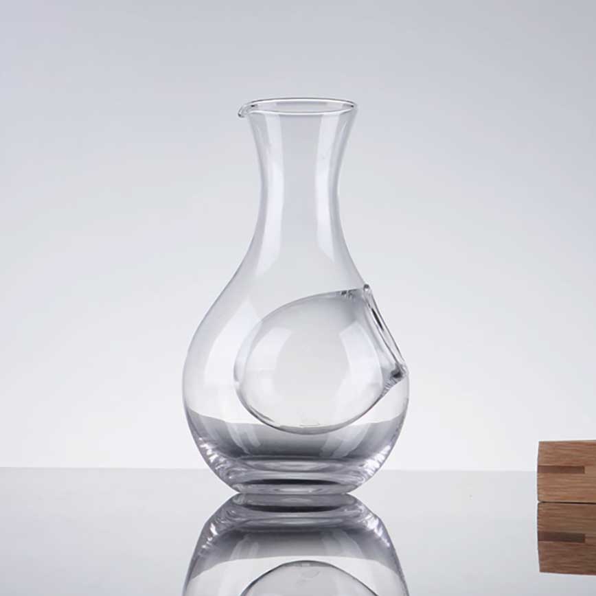 【合同酒精株式會社 梅酒 換購品】日式凹洞冰酒瓶 透明凹洞 400ml