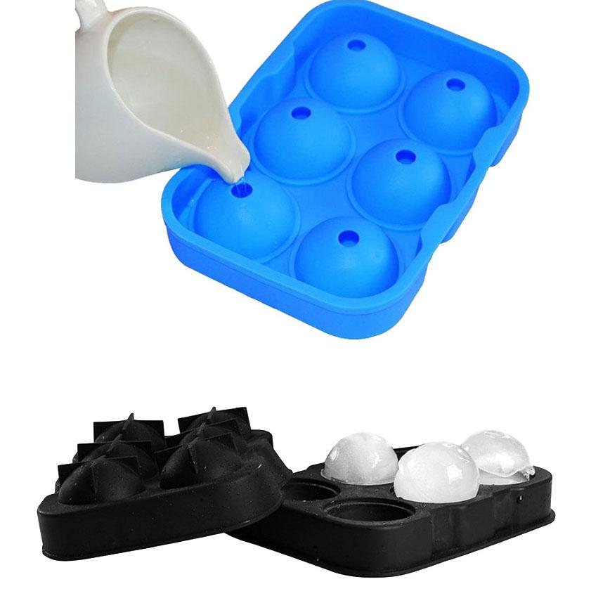 超大粒圓形矽膠冰球模 六格 (顏色隨機) (圖片3)