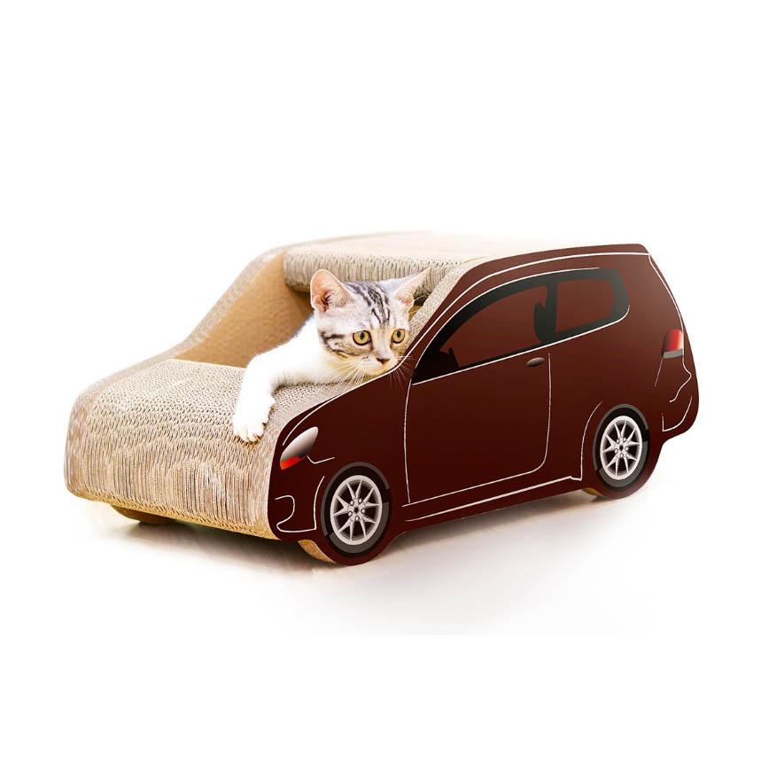 【富貴貓砂 水晶貓砂 換購品】貓咪法拉利 嚴選瓦楞紙車形貓窩貓抓板 60cm(L)X30cm(W)X26cm(H)