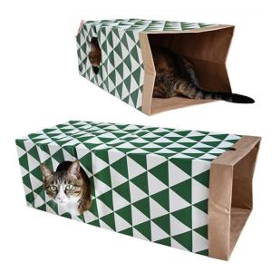 貓咪玩具-雙層牛皮紙貓隧道-一件-貓貓-寵物用品速遞