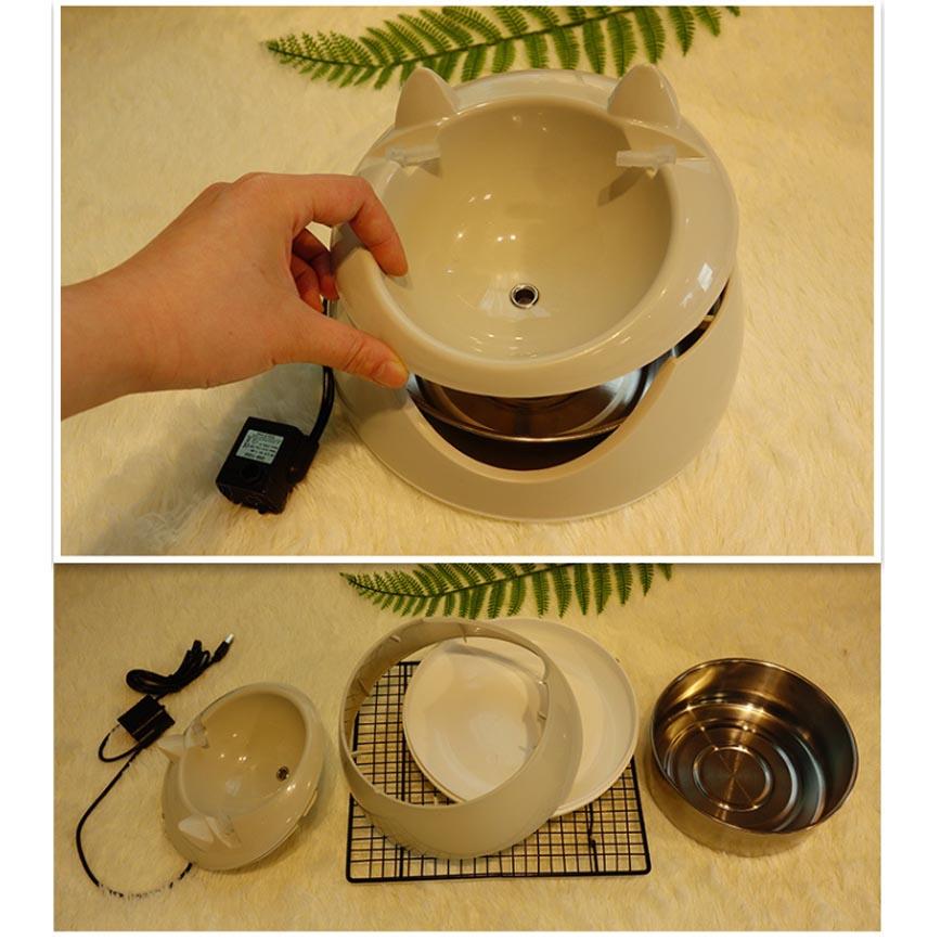 USB寵物飲水機 智能循環噴泉飲水器 耳朵形 (顏色隨機) (圖片5)