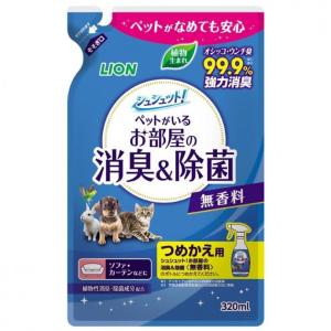 貓犬用日常用品-日本獅王LION-Pet-寵物除菌消臭噴霧-無香料配方-補充包裝-320ml-藍-TBS-貓犬用-寵物用品速遞