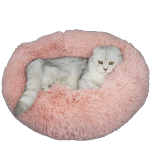 寵物床 圓形絨毛厚身軟軟睡窩 直徑60cm 粉紅 L碼 貓犬用日常用品 寵物床墊用品 寵物用品速遞