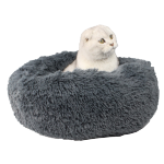 寵物床 圓形絨毛厚身軟軟睡窩 直徑60cm 深灰 L碼 貓犬用日常用品 寵物床墊用品 寵物用品速遞