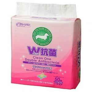 狗尿墊-日本Clean-One-W雙重抗菌鎖臭-寵物尿墊-狗尿墊-狗尿片-60x45-M碼-50枚入-粉紅-狗狗-寵物用品速遞