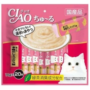 貓小食-日本CIAO肉泥餐包-正宗金槍魚及海帶肉醬-14g-20本袋裝-粉紅-SC-191-CIAO-INABA-寵物用品速遞